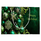 Grüne dekorative Ornamente Weihnachtsgeschenktüte Große Geschenktüte (Rückseite)