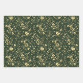 Grüne Dekoupage der Blumenkohle Hütte Geschenkpapier Set (Vorderseite)