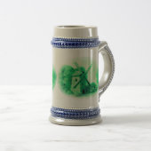 Grüne Delft-Windmühle, grünes Delft-Pferd und Bierglas (VorderseiteRechts)