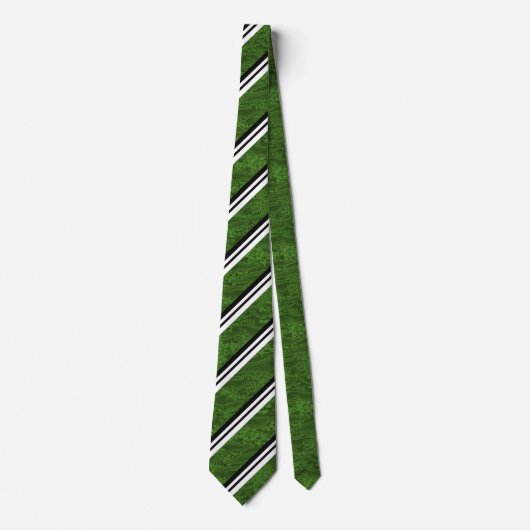 Grüne der Designer-Krawatten der weißen/schwarzen Krawatte (Vorderseite)