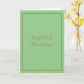 Grüne Designer Inspiriert Karte (Gelbe Blume)