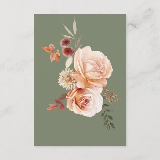 Grüne Details zu Boho Peach & Rust Begleitkarte (Rückseite)