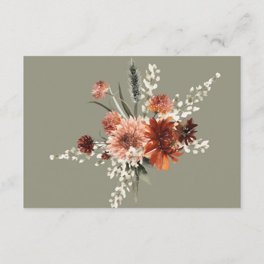 Grüne Details zu Boho Rust & Neutral Fall Begleitkarte (Rückseite)