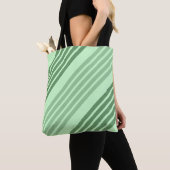 Grüne Diagonal Streifen Totbeutel Tasche (Von Nahem)