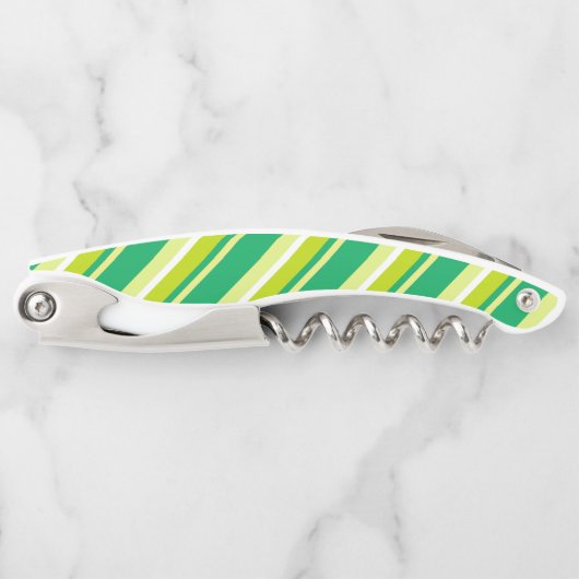 Grüne Diagonalstreifen Kellnermesser (Vorderseite)