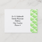 Grüne Diamant-Ärztliche Ernennung Terminkarte (Rückseite)