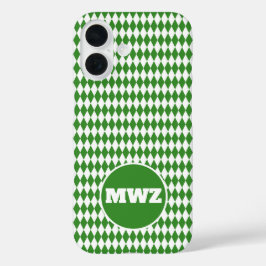 Grüne Diamant-Monogramm-iPhone-Hülle iPhone 16 Hülle