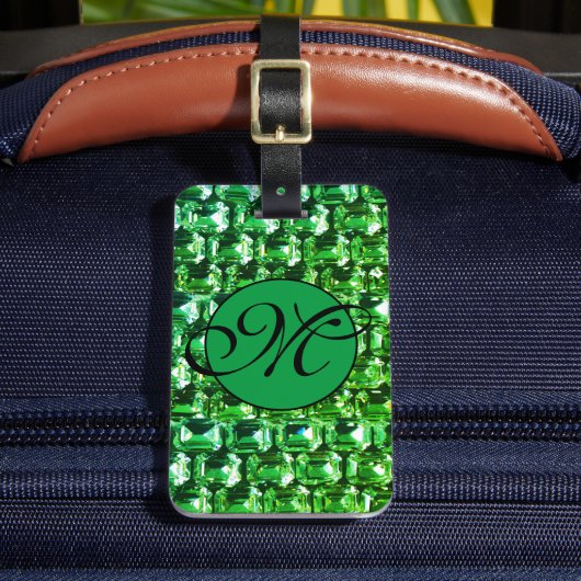 Grüne Diamanten, grüne Edelsteine Gepäckanhänger (Vorderseite Insitu 2)