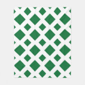 Grüne Diamanten in Weiß Fleecedecke (Vorderseite)