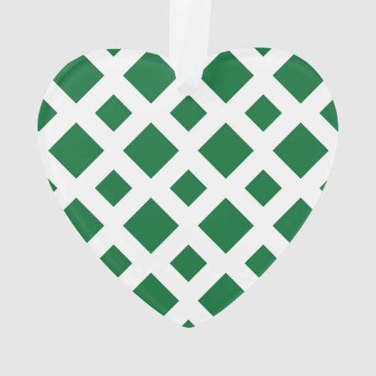 Grüne Diamanten in Weiß Ornament (Rückseite)