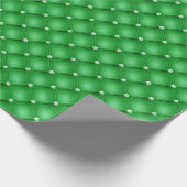 Grüne Diamanten Weihnachtswrapping Paper Geschenkpapier (Ecke)