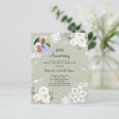 Grüne Diamantenfloralen 60. Hochzeitseinladung (Stehend Vorderseite)