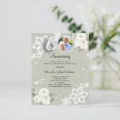 Grüne Diamantenfloralen 60. Hochzeitseinladung (Stehend Vorderseite)