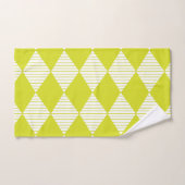 Grüne Diamantstreifen Badhandtuch Set (Handtuch)