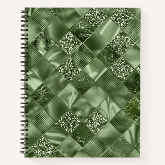 GRÜNE DIAMOND SHIMMER KARIERT NOTIZBLOCK (Vorderseite)