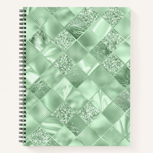 GRÜNE DIAMOND SHIMMER KARIERT NOTIZBLOCK (Vorderseite)