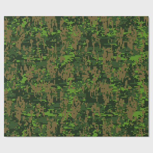 Grüne digitale Camouflage im Holzlandstil Geschenkpapier (Flach)