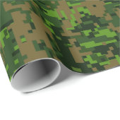 Grüne digitale Camouflage im Holzlandstil Geschenkpapier (Rolleneckpunkt)