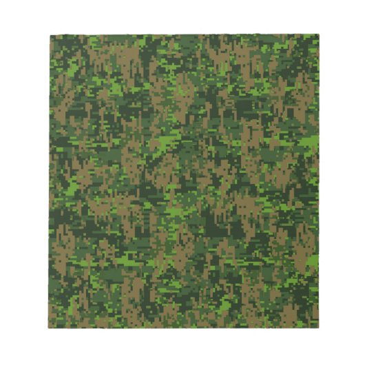 Grüne digitale Camouflage im Holzlandstil Notizblock (Vorderseite)
