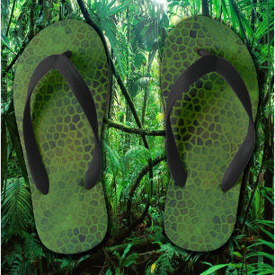 Grüne Dinosaurier-Haut Flip-Flops Paar Kinderbadesandalen