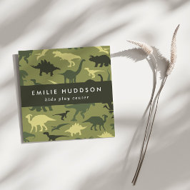 Grüne Dinosaurier, Kinderspielzentrum, Aktivitätsz Quadratische Visitenkarte