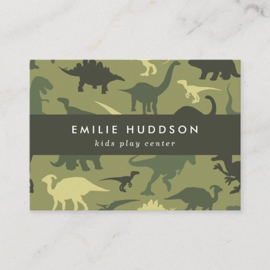Grüne Dinosaurier, Kinderspielzentrum, Aktivitätsz Visitenkarte (Vorderseite)