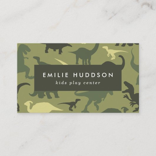 Grüne Dinosaurier, Kinderspielzentrum, Aktivitätsz Visitenkarte (Vorderseite)
