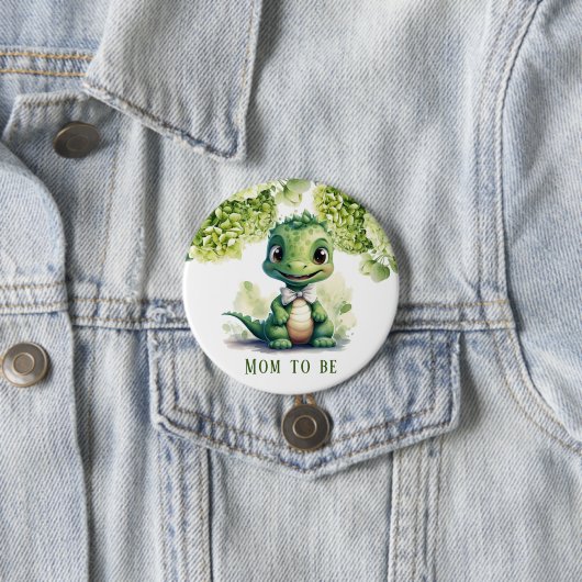 Grüne Dinosaurier-Mama Button (Beispiel)
