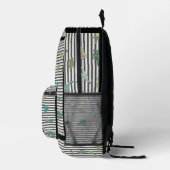 Grüne Dinosaurier mit schwarzen und weißen Streife Bedruckter Rucksack (Rechts)