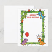 Grüne Dinosaurier Themed Angepasste Name Mitzvah H (Vorne/Hinten)