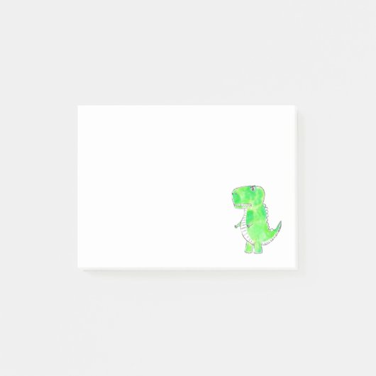 Grüne Dinosaurier Wasserfarbe Zeichnend Notizen (Vorderseite)