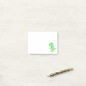 Grüne Dinosaurier Wasserfarbe Zeichnend Notizen (Auf Schreibtisch)