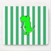 Grüne Dinosaurier Weiße grüne Streifen Mousepad (Vorne)