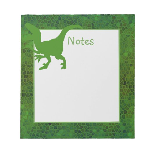 Grüne Dinosaurierhaut Notizblock (Vorderseite)