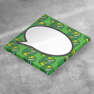 Grüne DNA-Sprechblase Medizinwissenschaft Post-it Klebezettel