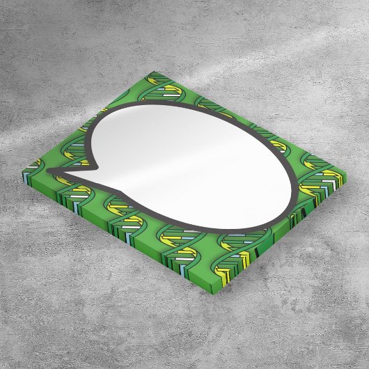 Grüne DNA-Sprechblase Medizinwissenschaft Post-it Klebezettel