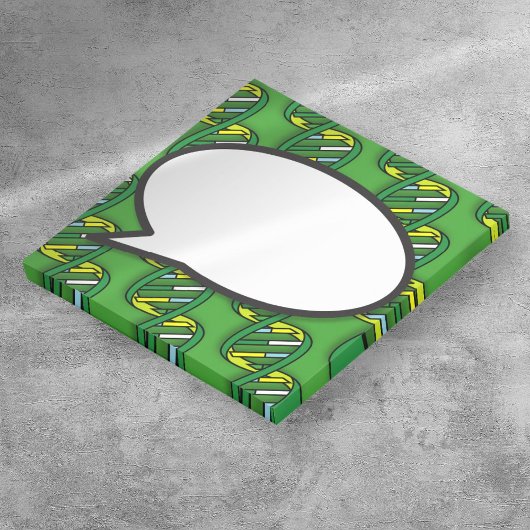 Grüne DNA-Sprechblase Medizinwissenschaft Post-it Klebezettel