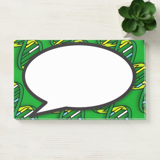 Grüne DNA-Sprechblase Post-it Klebezettel (Büro)