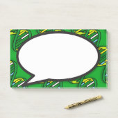 Grüne DNA-Sprechblase Post-it Klebezettel (Auf Schreibtisch)