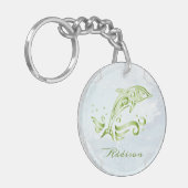 Grüne Dolphin Personalisierter Schlüsselanhänger (Vorderseite links)