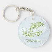 Grüne Dolphin Personalisierter Schlüsselanhänger (Vorderseite)