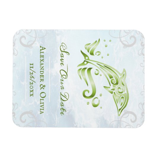 Grüne Dolphin speichert das Datumsfenster Magnet (Horizontal)