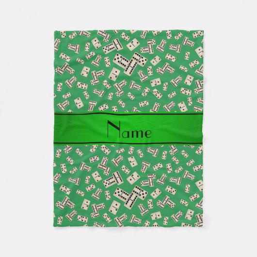 Grüne Dominosteine personalisiert Fleecedecke (Vorderseite)