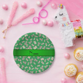 Grüne Dominosteine personalisiert Pappteller (Party)