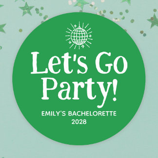 Grüne Doodle-Disco-Kugel-Junggesellinnen-Abschieds Runder Aufkleber