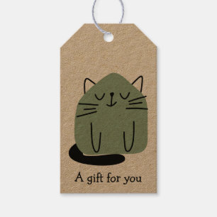 Grüne Doodle-Katzengeschenk für dich individuell Geschenkanhänger