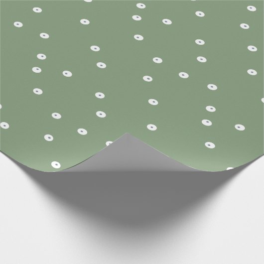 Grüne Doppelpunkte Geschenkpapier (Ecke)