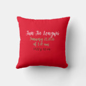 Grüne Drache Geburtsdatum des roten Chinesischen J Kissen (Rückseite)