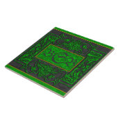 "Grüne Drachen atmen" 3 Erste Monogramm-Tile Fliese (Seite)