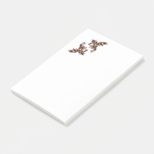 Grüne Drachen Post-it Klebezettel (angewinkelt)